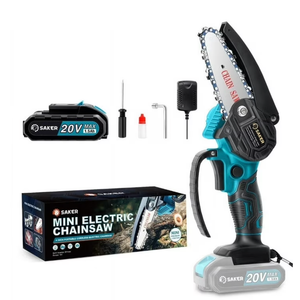 Saker Mini Chainsaw 4 inch, Battery Powered Chainsaw, Cordless, Rechargeable 20V 1500mAh