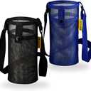 Water Bottle Holder with Strap, Premium Water Bottle Carrier with Strap Easy Clean, Light Water Bottle Carrier Bag, Water Bottle Holder with Pocket for Hiking, Walking, Travel, 3.5 x 3.5 x 8.2 inches
