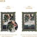 AELS 5x7 Inch Vintage Picture Frame, Elegant Antique Photo Frames with Glass Front, Photo Display, Tabletop Wall Hanging, Gift Ideas, Vine Pattern, Gold and Blue