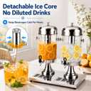 4.2 Gallon Beverage Dispenser, Dual Drink Dispenser with Stand, Stainless Steel Juice Dispenser with Ice Core, Leak Proof Spigot & Drip Tray, Commercial Drink Dispenser for Parties Buffet Catering (EXP 08/22/29)