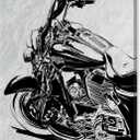 The Oliver Gal Artist Co. Transportation Wall Art Canvas Prints 'Motorcycle in Ink' Motorcycles