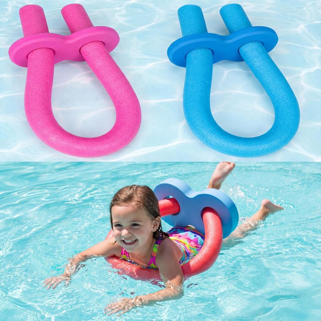 Pinkunn 2pcs Pool Noodle Floating Connector Swim Noodles Foam Stick Pool Noodles Accessory for Summer Outdoor Beginners Water Games Beach Lake Party Non-Slip Design Enhances Fun Confidence, 11.22 inches x 5.91"