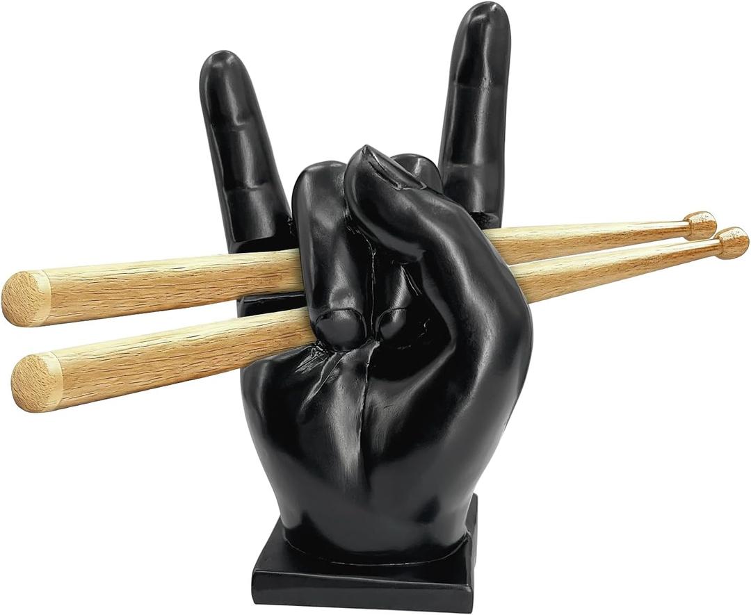 Drumstick Holder, Black Drum Stick Rack with Anti-Roll Base, Wizard Wand Display Stand, Funny Gift for Drummer