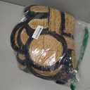 Braided Scalloped Jute Rug Natural with Black Trim, Handmade Farmhouse Boho Area Rug for Entryway, Kitchen, Hallway, Living Room, Bedroom, Rustic Woven Floor Rug - (Black- 2X3 ft)