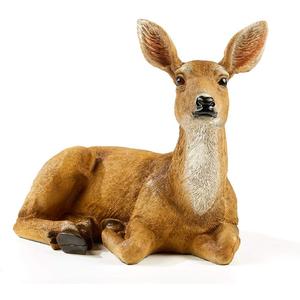 Resin Doe Statue Figurines Female Deer Animal Sculpture Gift Home Decor,Office or Outdoor Garden Statue Woodland Decoration