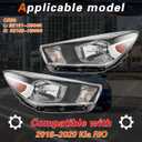 TODO Halogen Headlights compatible with 2018-2023 Kia Rio Pair Assembly