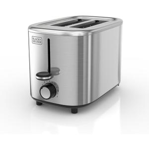 BLACK+DECKER 2-Slice Toaster with 7 Toast Shade Settings, Extra-Wide Slots for Bagels, Stainless Steel Exterior Finish (Silver)