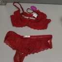 Avidlove Women's Lingerie Set Lace Bra and Panty Sets 2 Piece Lace Babydoll Outfits (Red, L)