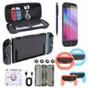 Switch 2 Accessories Bundle for Nintendo18 in 1 Kit For Switch 2 GamerCarrying Case,Screen Protectors,Joycon Grips,Steering Wheels, Console Protective Cover,Stylus,Joycon Case