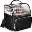 Large Marker Organizer Case for 180 Markers, Marker Storage Bag with Dividers and 4 Pockets for Paint Markers, Paint Brushes, Colored Pencils or Other Art Supplies, Black (Patented Design)