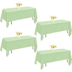 4 Pack Rectangle Tablecloth 60x102 Inch Sage Green Washable Polyester Table Cover for Wedding Dining Table Parties Banquet60x102 Sage Green