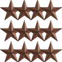 MGSYPHOME 3.8-Inch Metal Barn Star，Metal Star for Outside Texas Stars Art Rustic Vintage Western Country Home Farmhouse Wall/Door Decor, Set of 12, (Rusty)