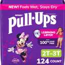 Pull-Ups Girls' Potty Training Pants, Size 2T-3T Training Underwear (16-34 lbs), 124 Count (4 packs of 31)