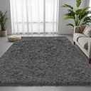 5x7 Dark Gray Fluffy Fuzzy Shag Area Rug for Living Room, Bedroom, Dorm