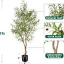 FEELEAD 7ft Faux Olive Tree - Fake Potted Olive Silk Tree with Planter Natural Olive Branches and Realistic Leaves Artificial Tree for Home House Office Decor Indoor
