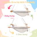 Baby Swing Outdoor Indoor for Infants to Toddlers, Portable Adjustable Baby Porch Swing with 5-Point Safety Belt, Kids Tree Hanging Chair Toys for Door Garden Backyard