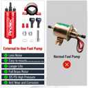 Pindex Universal External In Line Fuel Pump,116 PSI High Pressure 12V Electric Pump Injection Systems Compatible with 0580464070 0580453911 0580463017 0580464023,Red