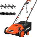 MAXLANDER Electric Dethatcher and Scarifier, 13 12Amp 2-in-1 Lawn Dethatcher with 4-Position Depth Adjustment, 30L Removable Collection Bag, Airboost Technology Increases Lawn Health