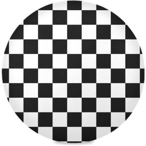 Black White Round Placemats Set of 4,Black Buffalo Plaid Round Table Mats 15 inch,Non-Slip Washable Farmhouse Check Placemats for Kitchen Dining Table Holiday Party Wedding Decoration