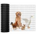 Welded Wire Fence 36inx50ft, 16GA, Mesh Size 2" x 3" Black Hardware Cloth, Chicken Wire Fence, PVC Coated Garden Border Fencing, Vinyl Coating Metal Wire Mesh for Yard, Dog Vegetable, Plant