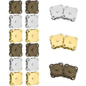 Magnetic Buttons Button Magnets Clasps Bag Closures Fastener Magnetic Snaps for Purses Handbag Clothing Sewing Craft, 15mm 3 Colors