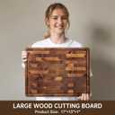 THETCHRY Walnut Wood Cutting Boards for Kitchen, End Grain Chopping Board Double Sided, Large Cutting Board with Handle, Charcuterie Butcher Block for Meal Prep & Serving with Gift Box, 17"13"1"