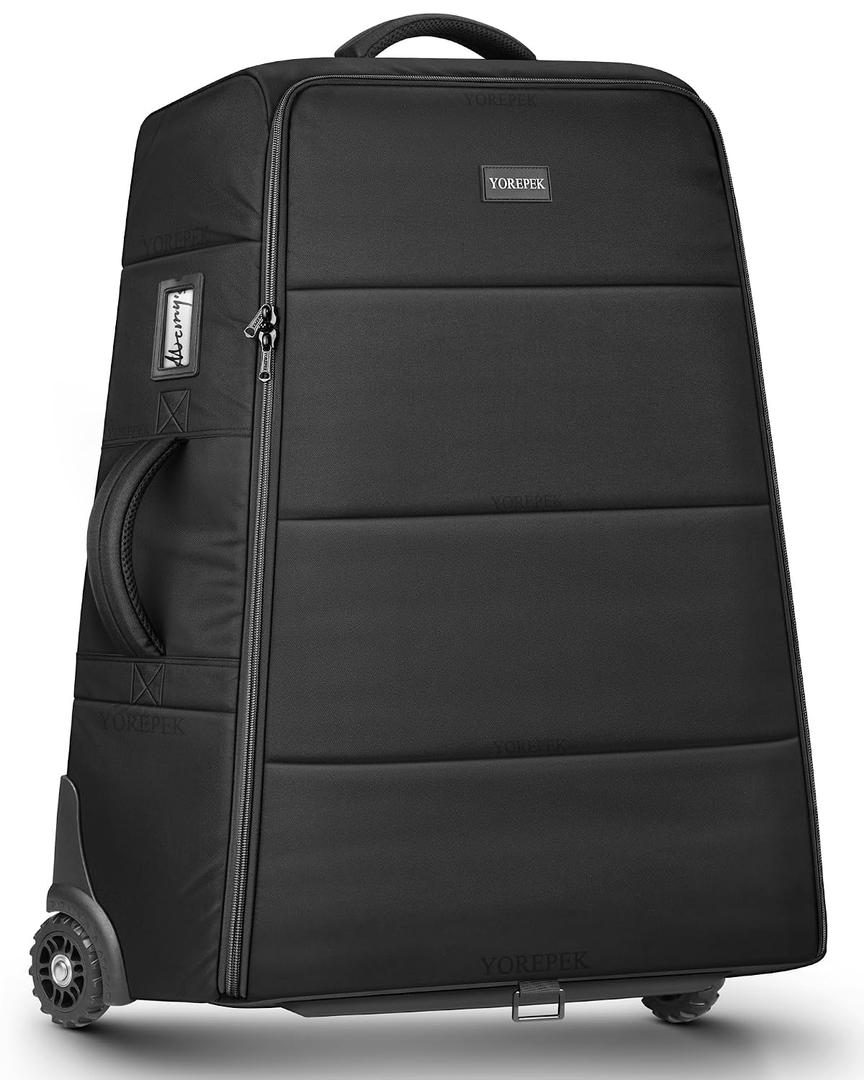 YOREPEK Stroller Bag Compatible with UPPAbaby Vista V2/V3 and Cruz V2 (No Wheel Removal Needed), Padded Stroller Travel Bag with Wheels, Foldable Stroller Cover with Storage Pocket, All Black