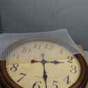 16 Inches Wooden Wall Clock with Retro Design, Large Round Wood Wall Clock with Big Arabic Numerals, Battery Operated Silent Non-Ticking Brown Clock for Living Room, Kitchen, Bedroom.