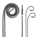 2 x Yongse White Zebra 0.78 2pin Earphone Upgraded Replacement Cable 7N Monocrystalline Copper Silver Plated IEM Monitors Headphone Audiophile Cables (4.4mm)