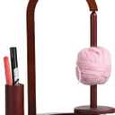 Joyeee Magnetic Wooden Yarn Holder for Crocheting, Yarn Spool Holder with Knitting Accessories Storage Organizer for Granny Yarn Storage, Crocheting and Knitting Accessories, Walnut