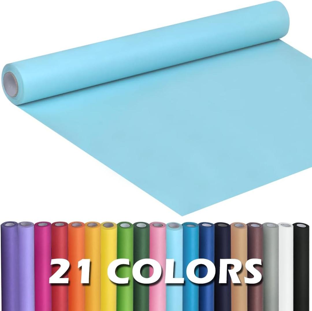 PerkHomy Light Blue Kraft Paper Roll 17.5" x 960" (80') for Gift Wrapping Bouquet Flower Art Painting Craft Writing Packaging Shipping 80GSM 55LB (Light Blue, 17.5" x 80')