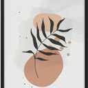 Ethan Taylor Botanical Wall Art Prints Unframed Posters 'Gray Bohemian Leaf' Home Dcor for Living Room, Bedroom, Office, 24 in x 36 in, Gray, Brown