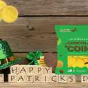St. Patrick's Day 6 Bags 25 Chocolate Coins Gold Shamrock Coins Foils, Premium Belgian Milk Chocolate Clover Coins Resealable Bag, Nut-Free (6 Bags) (EXP 06/08/27)