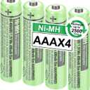 4Pack BK-40AAABU Ni-MH AAA Rechargeable Batteries 400mah AAA Ni-MH Rechargeable Batteries 1.2V for Panasonic Cordless Phones, Remote Controls, Electronics