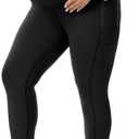 Happy.angel Plus Size Maternity Leggings with Pockets,Pregnancy Yoga Pants Over-The-Belly,Maternity Tights for Workout Casual (3X-Large, Black)