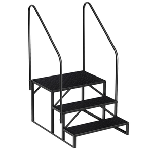RV Steps with Handrail for Both Sides, 3 Step Stool with Handle for Elderly w/Wide Platform & Anti-Slip Mats, Portable Stairs for Hot Tub/Camper/Mobile Home/Porch/SPA Pool/Pet Stairs