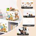 Clastyle Thanksgiving Fall Basket Pumpkin Cube Storage Unit Boxes Leaf Kallax Box for Shelves Autumn Storage Baskets for Books Clothes,Colorful Pet,11.8x11.8x11.8 in (3pcs/set)