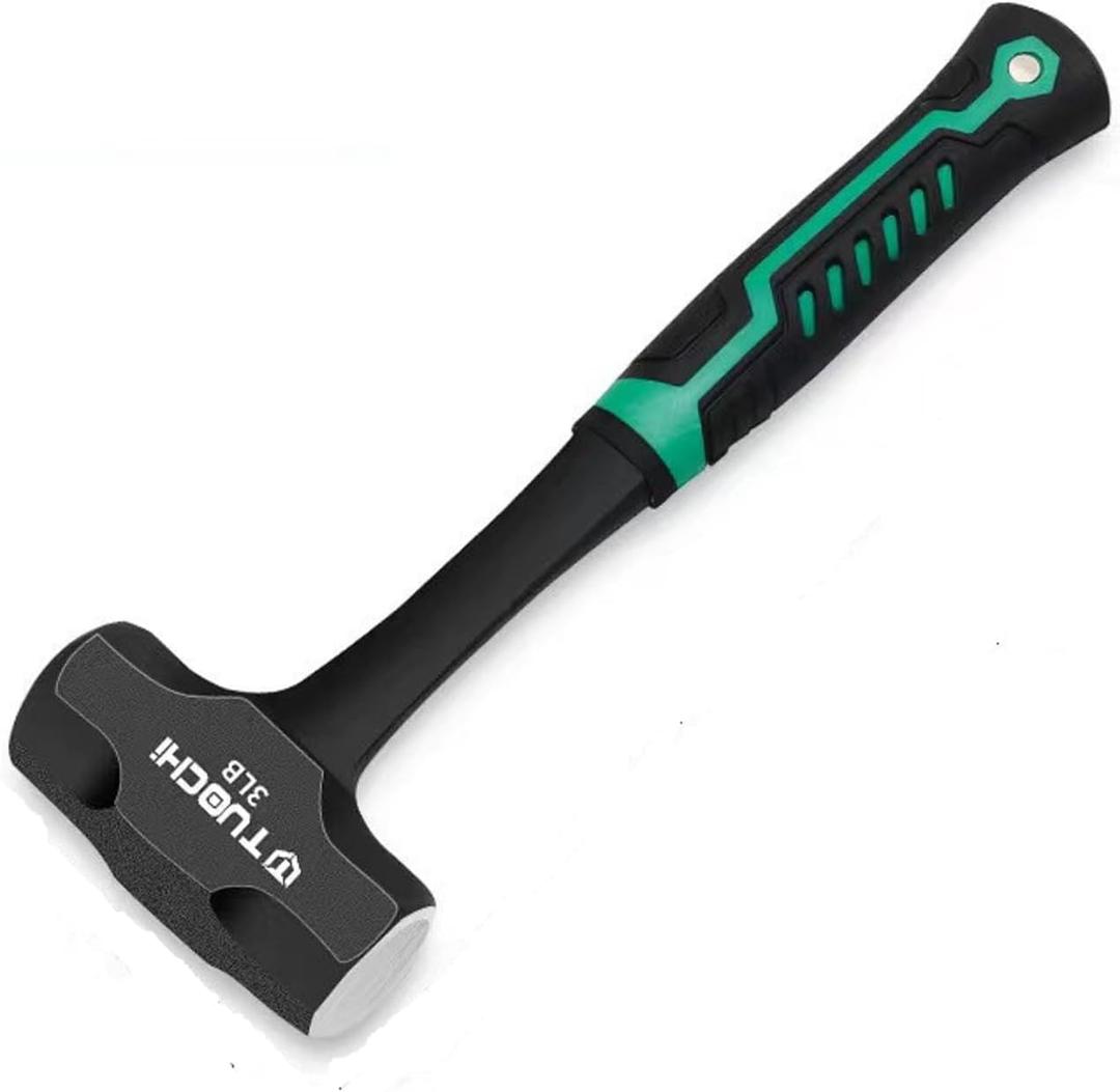 BUSKPOK 3lb Sledge Hammer, Mini Strike Drilling Crack Sledgehammer with No-Slip Cushion Grip 3 Pound