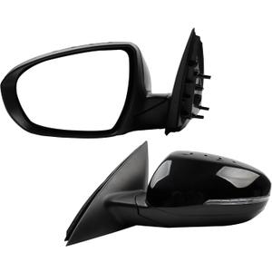 Dasbecan Driver Left Side Door Mirror Compatible with Kia Optima 2014 2015 with Power Glass | Heated | Turn Signal | Manual Folding | Painted Outside Door Mirror KI1320175 876104C501 6Pins Black