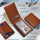 Wallet for Men, Slim Pop Up Card Holder with RFID Blocking, Minimalist Bifold Wallet with 9 Card Slots, ID Window and Cash Pocket, Metal Flip Case with Magnetic Closure, Gift Box