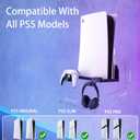 BracNova Wall Mount for All PS5 Models, Including Slim Pro & Original -Steel PS5 Wall Stand Kit with 2 Removable Controller Holder & Backrest-Mounts PlayStation 5 on a Wall by Your TV - Black