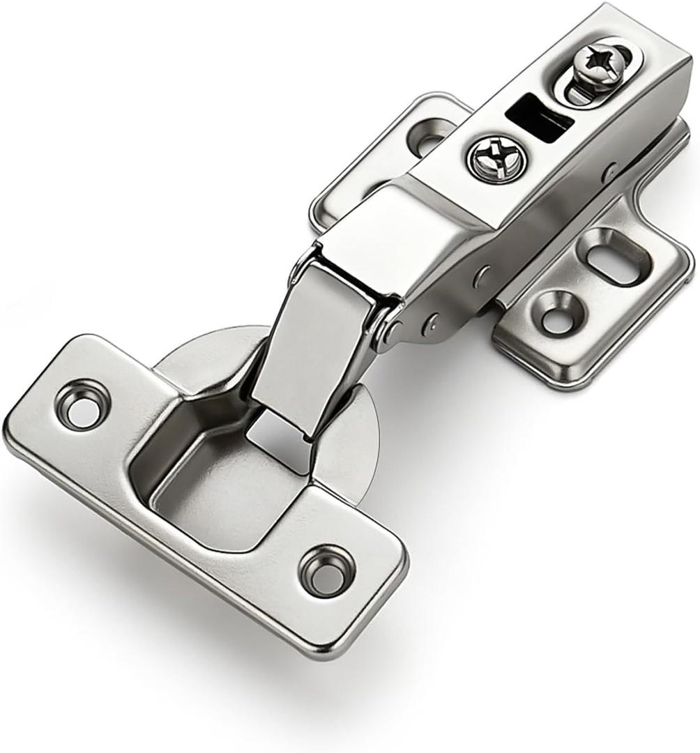HOME EDIT 1 Pairs 2 Pack European Half Overlay Soft Close Cabinet Hinges Concealed Kitchen Cabinet Hinges Heavy-Duty Frameless Adjustable for Cupboard Hardware