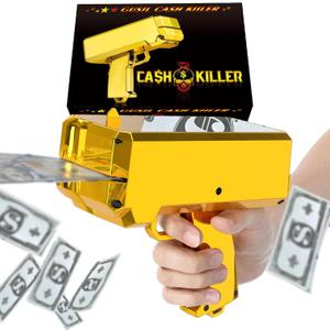 Gusil Money Gun Shooter Cash Cannon Bills Gun Make It Rain Toy Gun,Handheld Spary Cash Gun for Game Movies Party Supplies