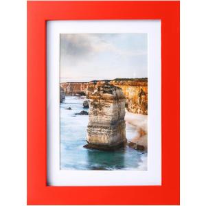 wyooxoo 5x7 Picture Frame Made of Solid Wood Photo Frame Display Pictures 4x6 with Mat or 5x7 Without Mat Colorful Frame For Table top Display or Wall, Red, 1 Pack