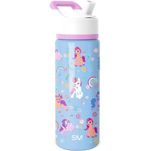 Simple Modern Kids Summit Water Bottle with Straw Lid | My Little Pony Kids 18oz Stainless Steel Cup Insulated Tumbler for Girls, School | Garden of Rainbows