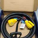 Camco Power Grip 15-Ft 50-Amp Camper/RV Extension Cord - Male to Female (NEMA 14-50P to 14-50R) - Rated for 125-250V/12500W - Features Heavy Duty Copper Wire & Weather Resistant PVC (55194)