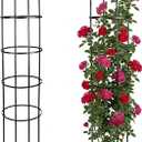 2 Pack 6 Ft Heavy Duty Metal Garden Obelisk Trellis for Climbing Plants, RustResistant Black Steel Vine Support for Rose Clematis Jasmine, Potted Flower Stand Indoor & Outdoor Decor (Bird), 6ft tall x 15in wide