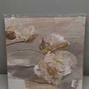 Goldfoilart Floral Wall Art Gold Pictures White Flower Canvas with Gold Foil Embellishment Paintings Textured Poster Framed Artwork for Living Room Bedroom Office Decorations 32" x 32"