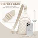 WSOJF Checkered Crossbody Bag Small for Women, Beige