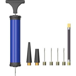 Portable Ball Pump, Air Pump with 4 Needles 2 Nozzle 1 Extension Hose Great for Basketball Football Volleyball Soccer